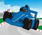 Μπλε αυτοκίνητο F1 racing